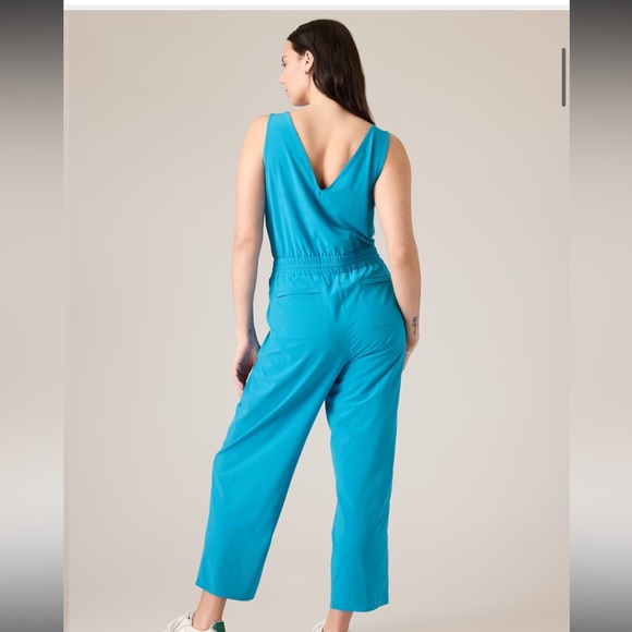 Athleta Avenue Jumpsuit Pacific blue Size 1X New w/ tags lightweight sleeveless - Picture 6 of 12